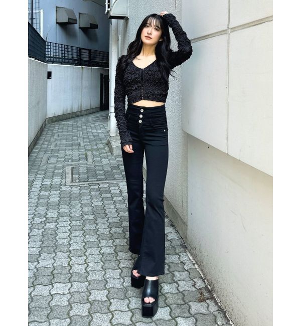 GYDA「シャーリング2WAYショートカーディガン」|カーディガン|