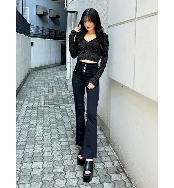 GYDA「シャーリング2WAYショートカーディガン」|カーディガン|