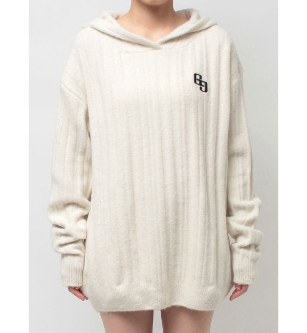 GYDA「ランダムリブGG HOODIEニットチュニック」|ワンピース|