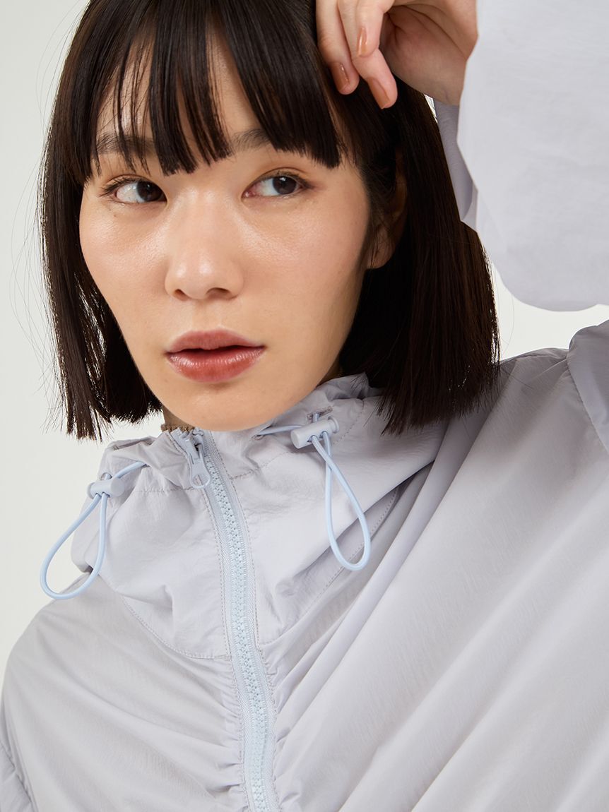 emmi atelier「撥水 ギャザーフーディーブルゾン」|ブルゾン・スタジャン|