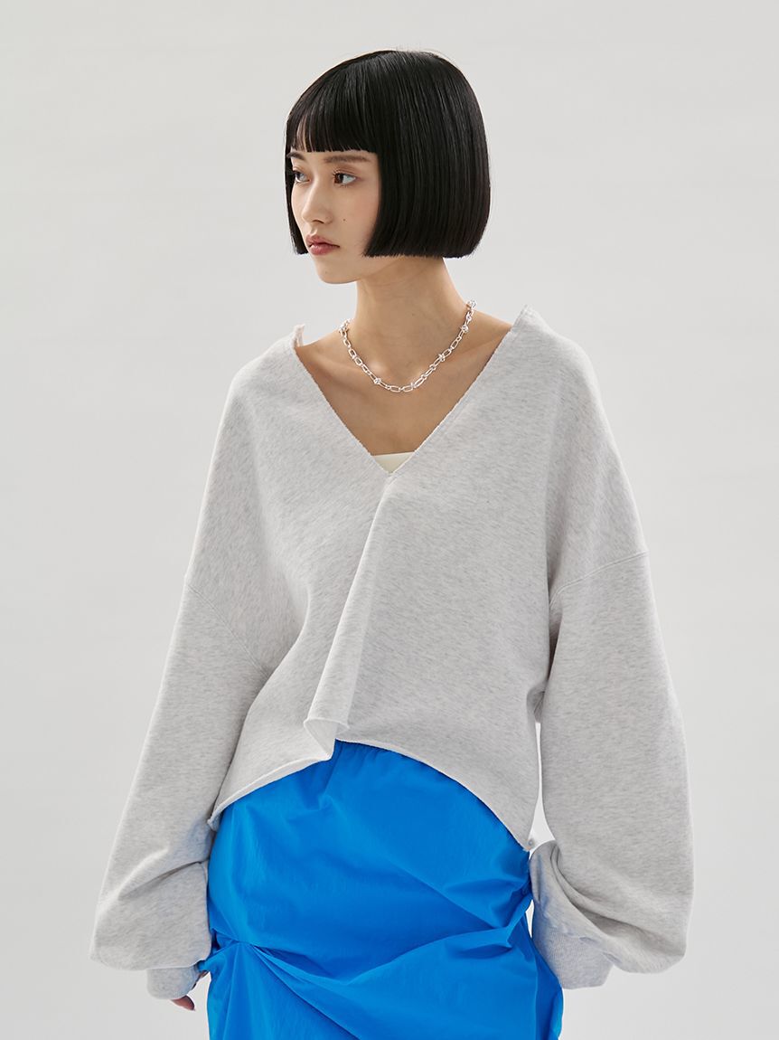 emmi atelier「Vネックスウェットプルオーバー【セットアップ対応】」|Tシャツ・カットソー|