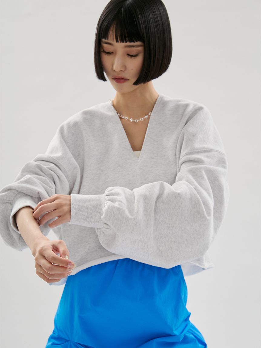 emmi atelier「Vネックスウェットプルオーバー【セットアップ対応】」|Tシャツ・カットソー|