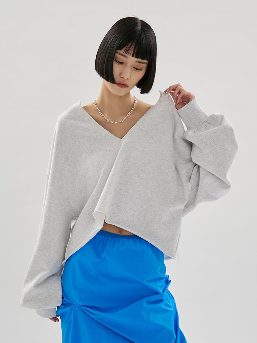 emmi atelier「Vネックスウェットプルオーバー【セットアップ対応】」|Tシャツ・カットソー|