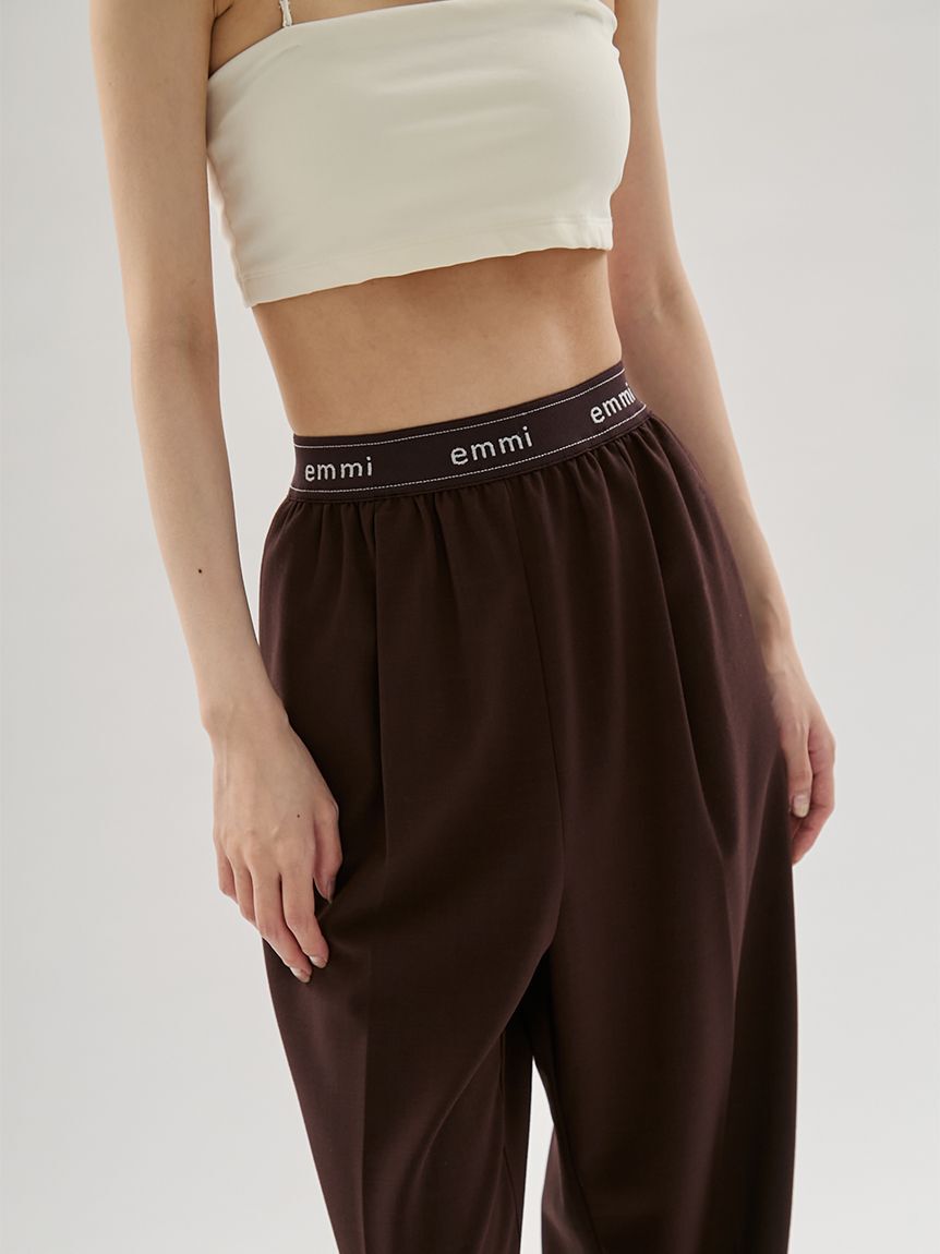 emmi atelier「emmiロゴゴムジャガードイージーパンツ」|チノ|