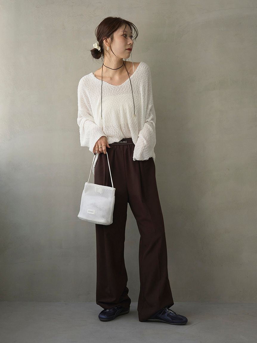 emmi atelier「emmiロゴゴムジャガードイージーパンツ」|チノ|