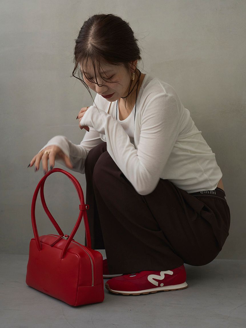 emmi atelier「emmiロゴゴムジャガードイージーパンツ」|チノ|