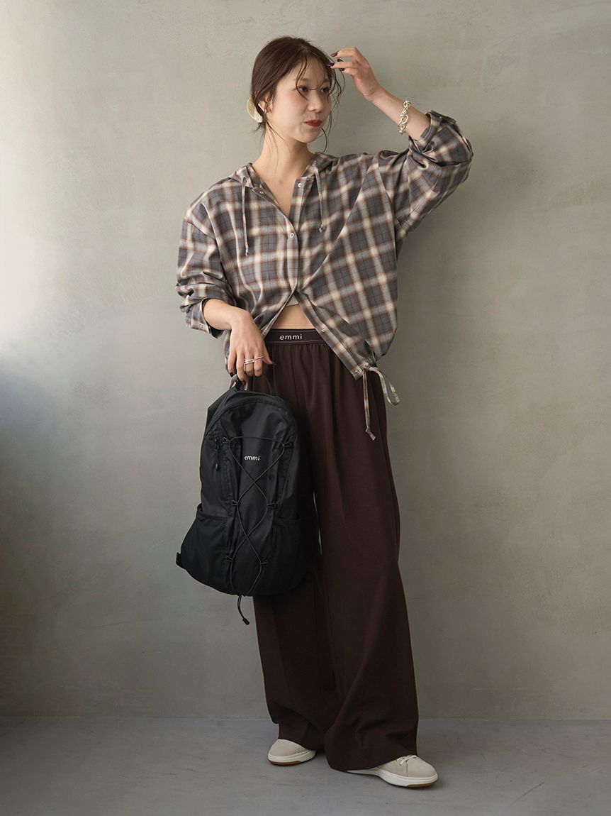emmi atelier「emmiロゴゴムジャガードイージーパンツ」|チノ|