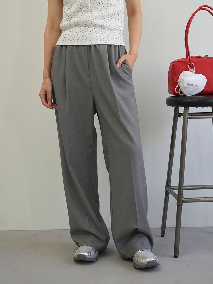 emmi atelier「emmiロゴゴムジャガードイージーパンツ」|チノ|