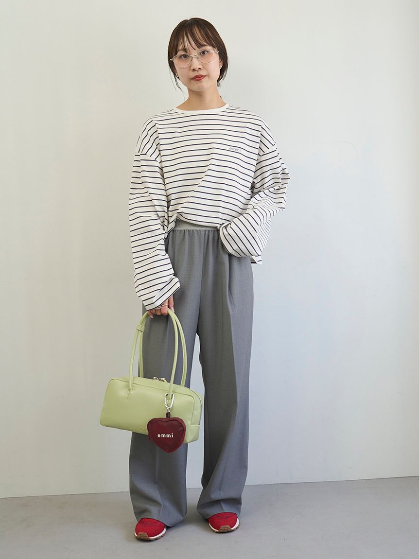 emmi atelier「emmiロゴゴムジャガードイージーパンツ」|チノ|