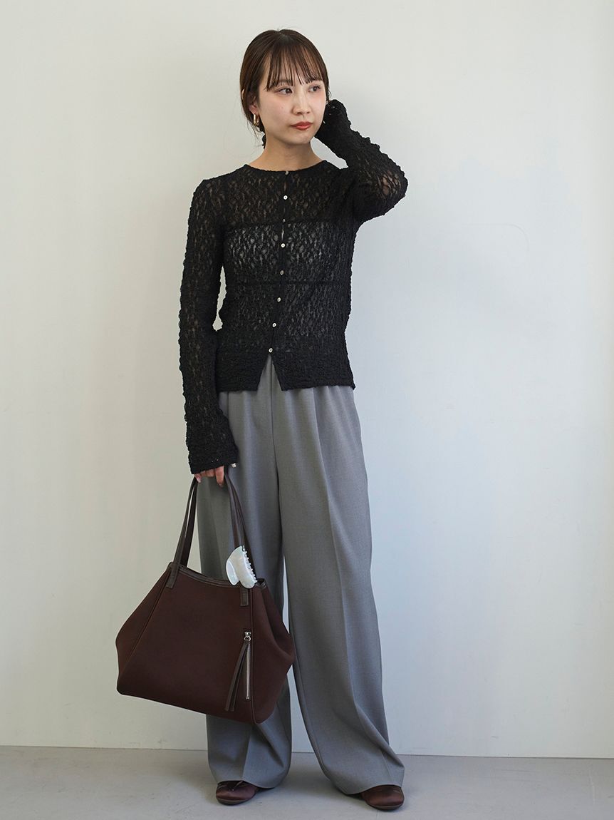 emmi atelier「emmiロゴゴムジャガードイージーパンツ」|チノ|