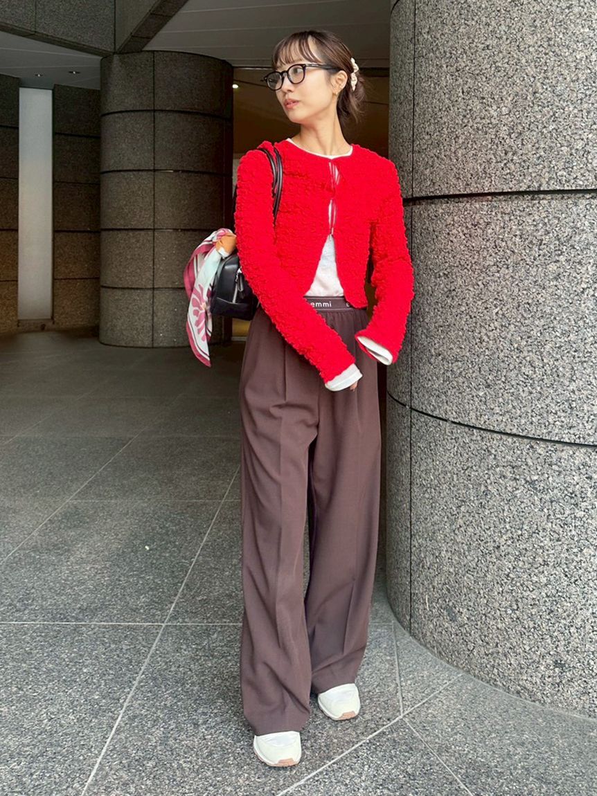 emmi atelier「emmiロゴゴムジャガードイージーパンツ」|チノ|