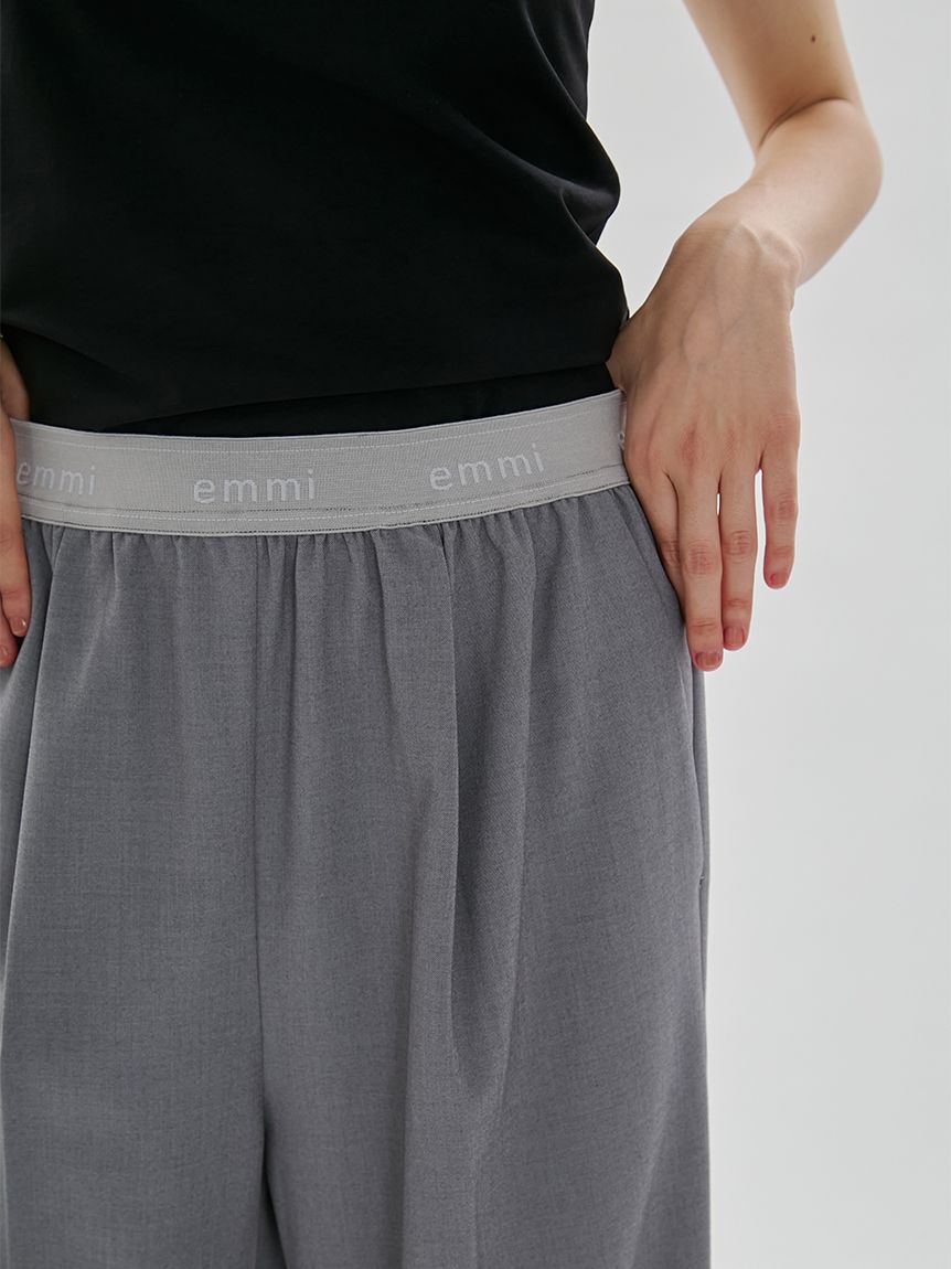 emmi atelier「emmiロゴゴムジャガードイージーパンツ」|チノ|