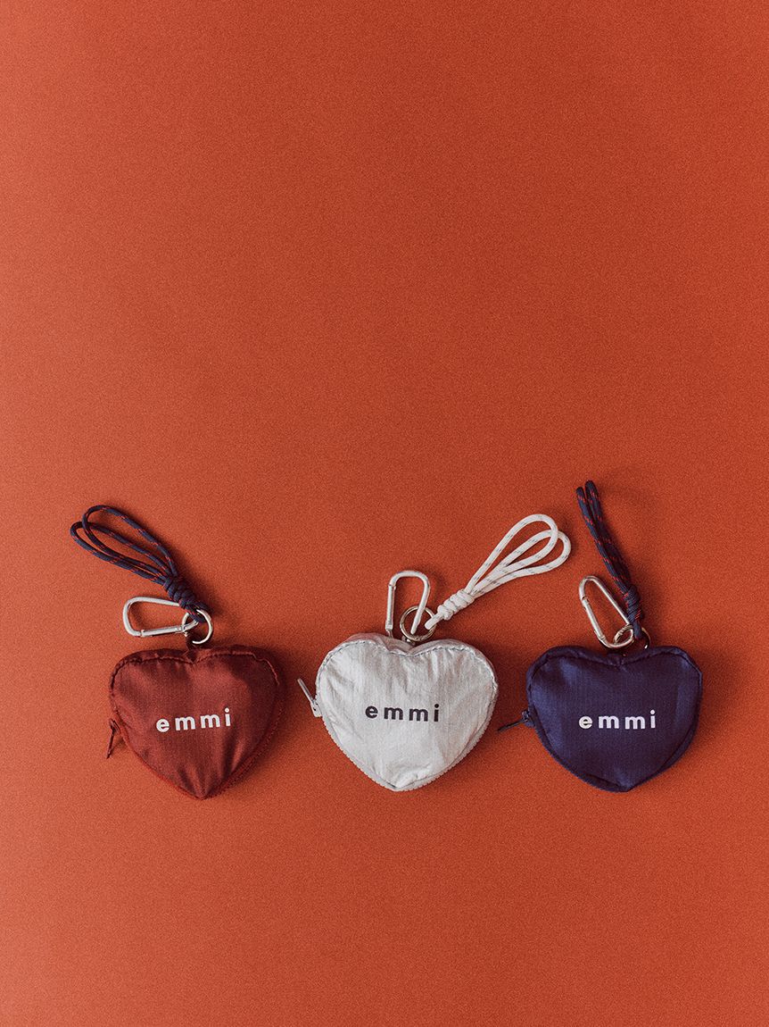 emmi atelier「【HEART】 プリントハートチャーム付きエコバッグ」|エコバッグ|
