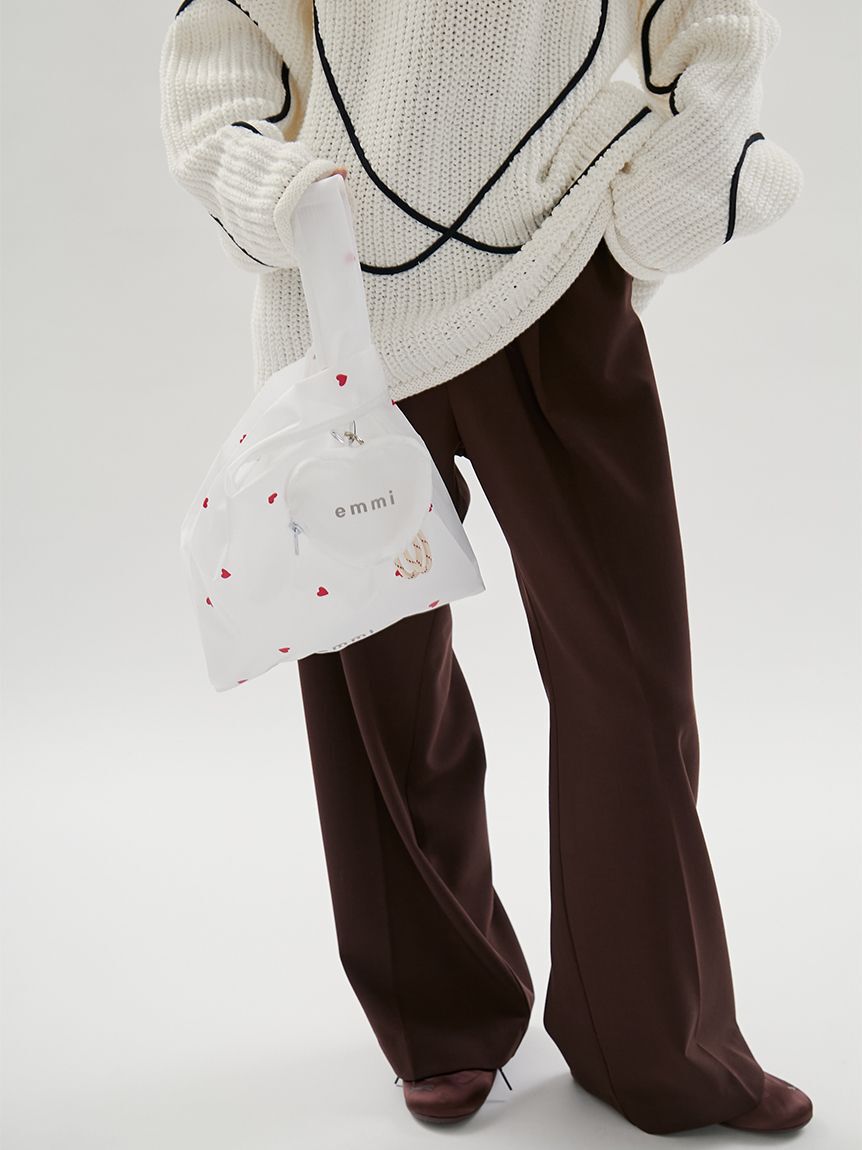 emmi atelier「【HEART】 プリントハートチャーム付きエコバッグ」|エコバッグ|