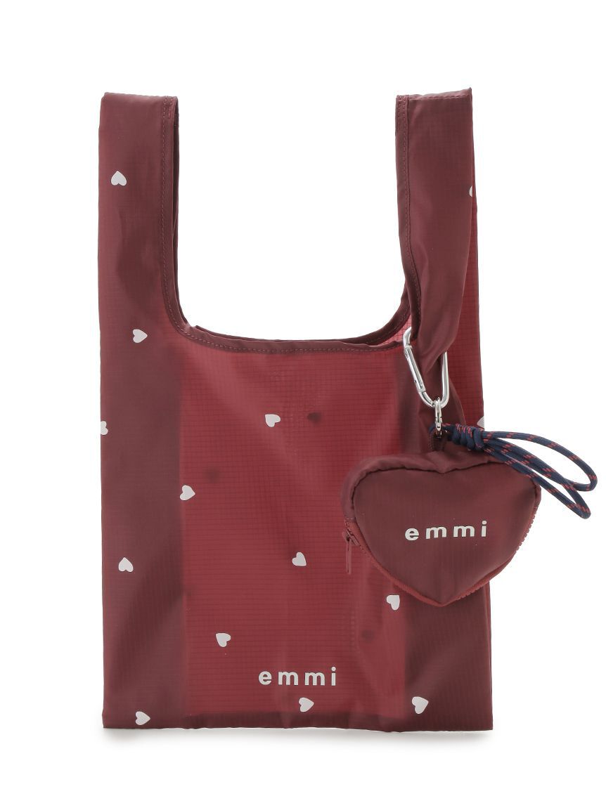 emmi atelier「【HEART】 プリントハートチャーム付きエコバッグ」|エコバッグ|