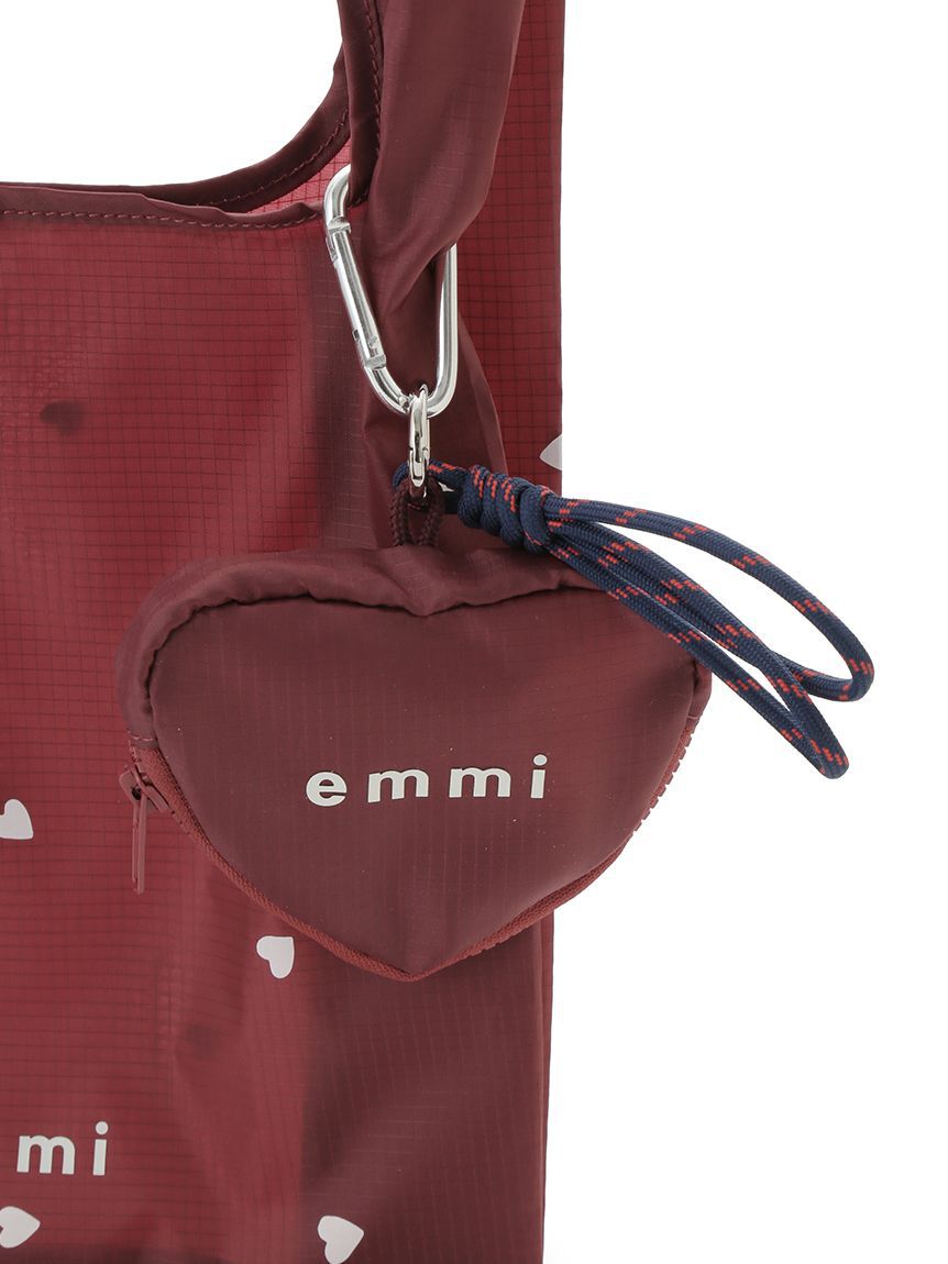 emmi atelier「【HEART】 プリントハートチャーム付きエコバッグ」|エコバッグ|
