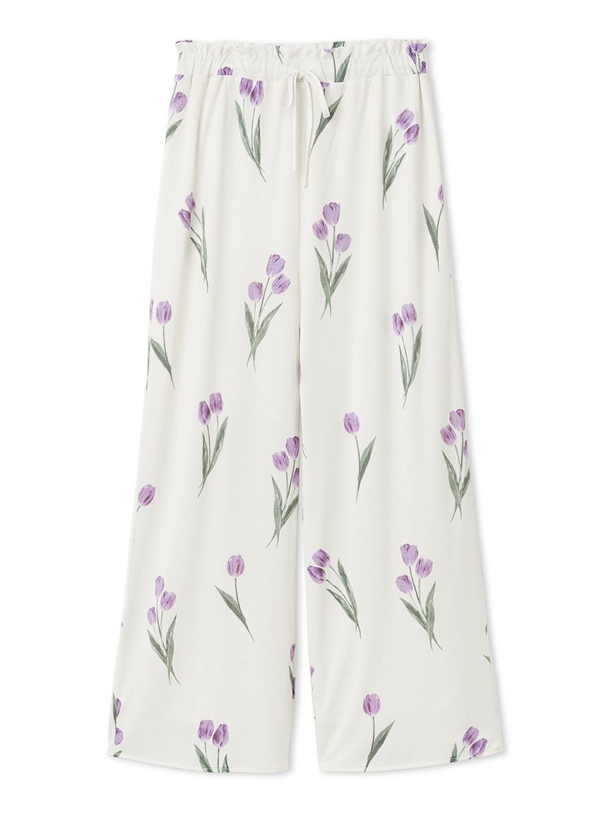 gelato pique「チューリップ柄ロングパンツ」|ルームウェア|