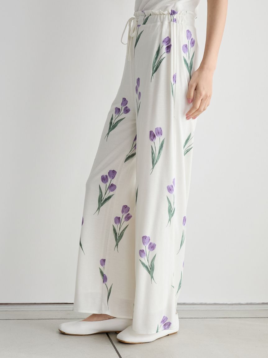 gelato pique「チューリップ柄ロングパンツ」|ルームウェア|