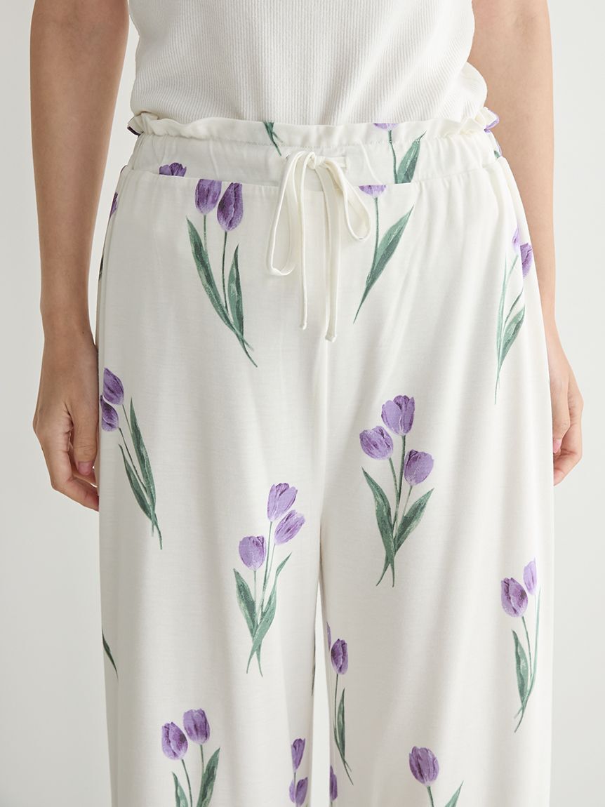 gelato pique「チューリップ柄ロングパンツ」|ルームウェア|