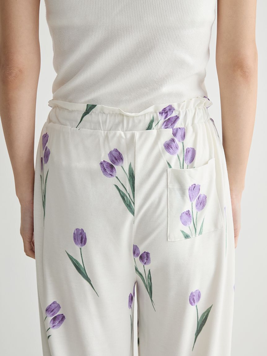 gelato pique「チューリップ柄ロングパンツ」|ルームウェア|