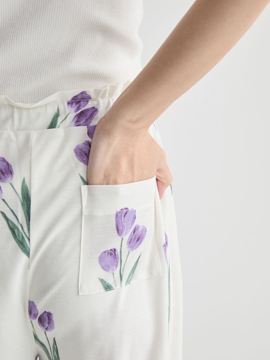 gelato pique「チューリップ柄ロングパンツ」|ルームウェア|