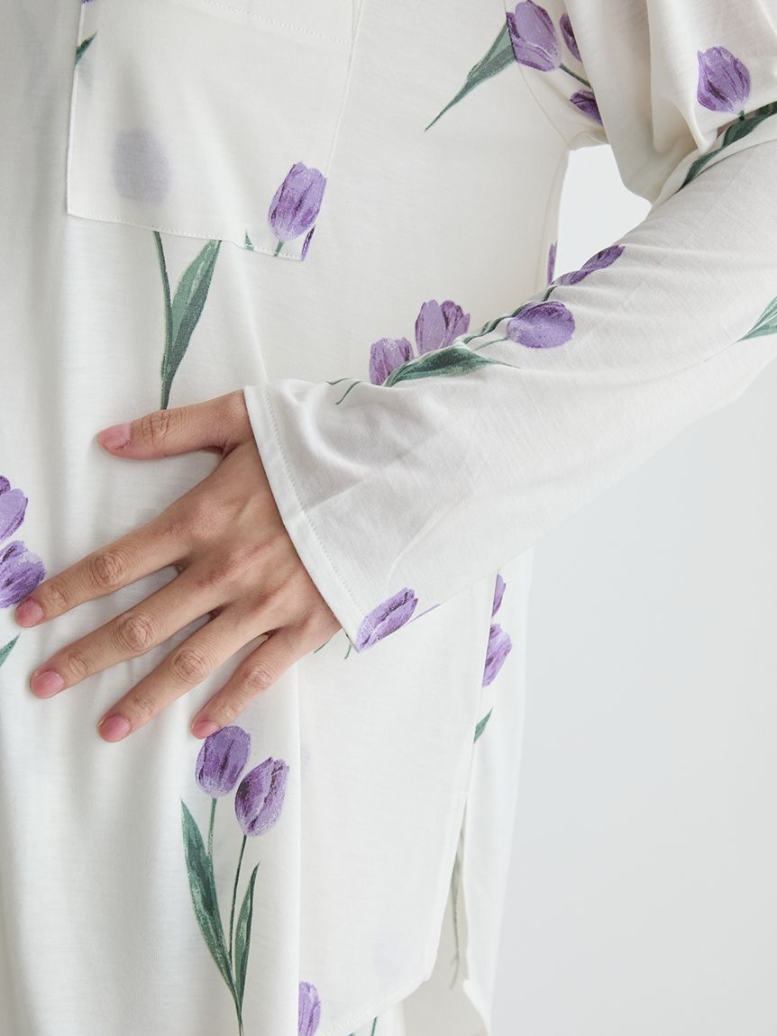 gelato pique「チューリップ柄シャツ」|ルームウェア|