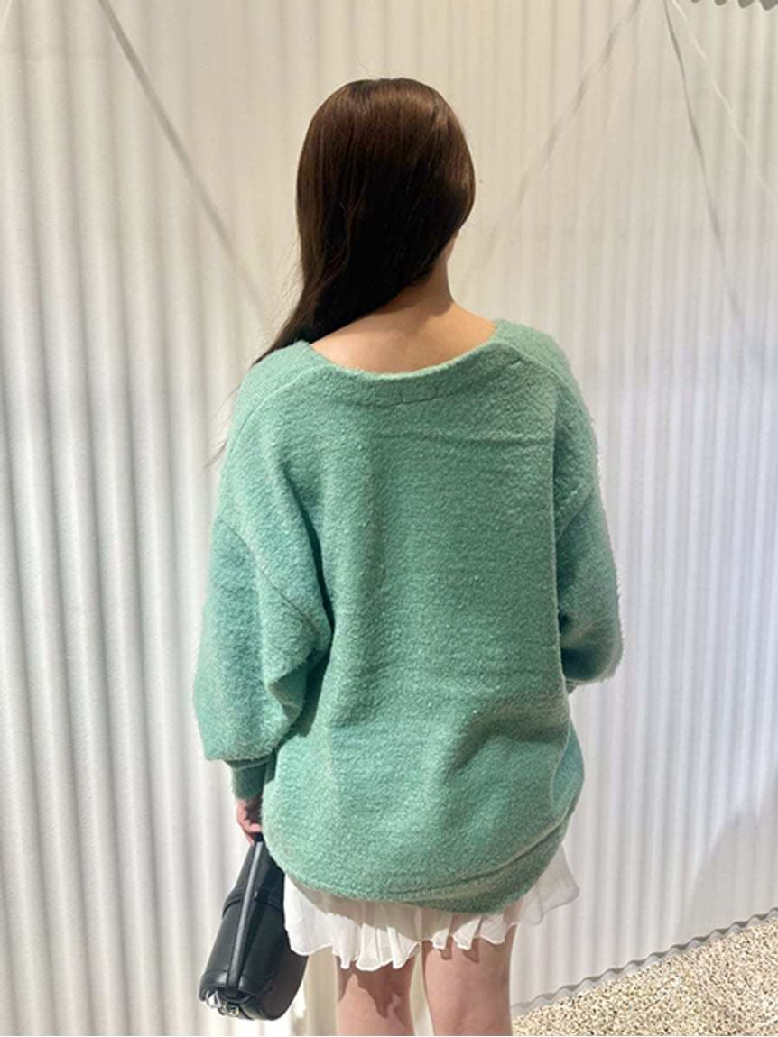 SNIDEL「LACOSTE/ラメニットカーディガン」|カーディガン|