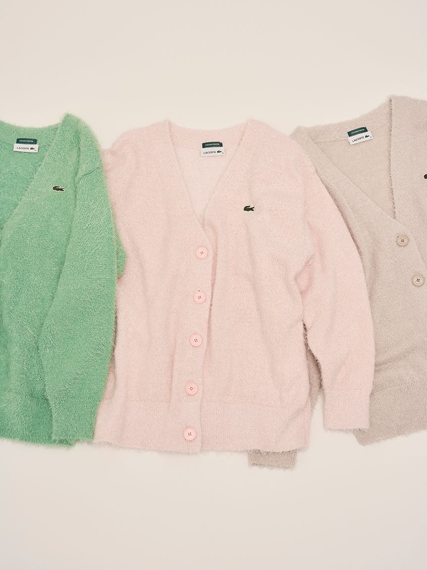 SNIDEL「LACOSTE/ラメニットカーディガン」|カーディガン|