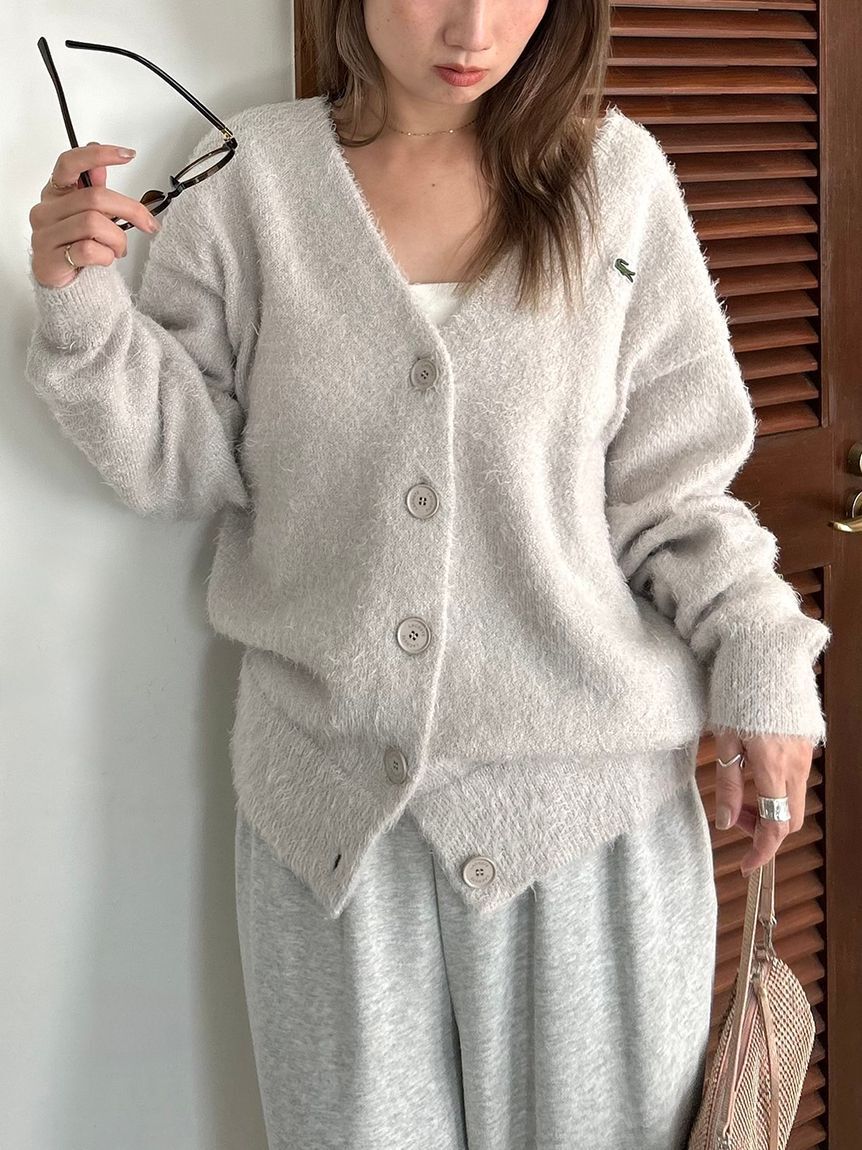 SNIDEL「LACOSTE/ラメニットカーディガン」|カーディガン|