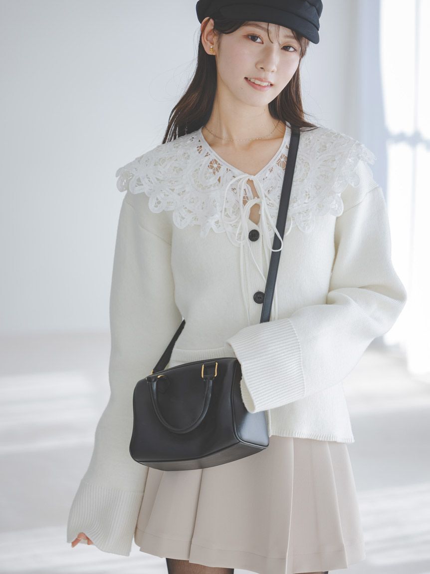 SNIDEL「バテンレースカラーニットカーディガン」|カーディガン|OWHT