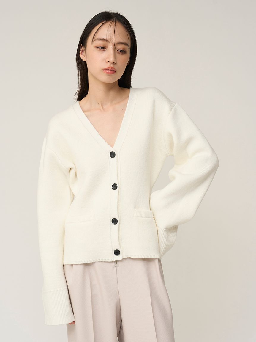 SNIDEL「バテンレースカラーニットカーディガン」|カーディガン|