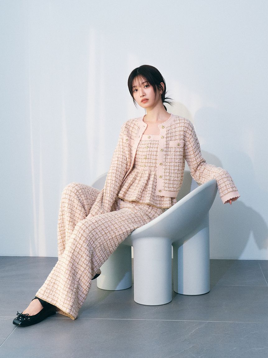 LILY BROWN「ツイードニットカーディガン」|カーディガン|