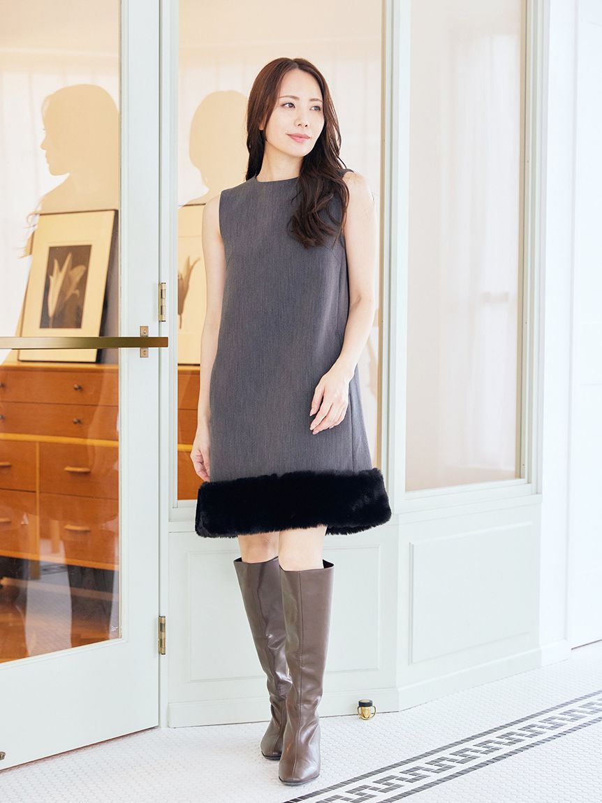 CELFORD「裾ファーミニワンピース」|ワンピース|