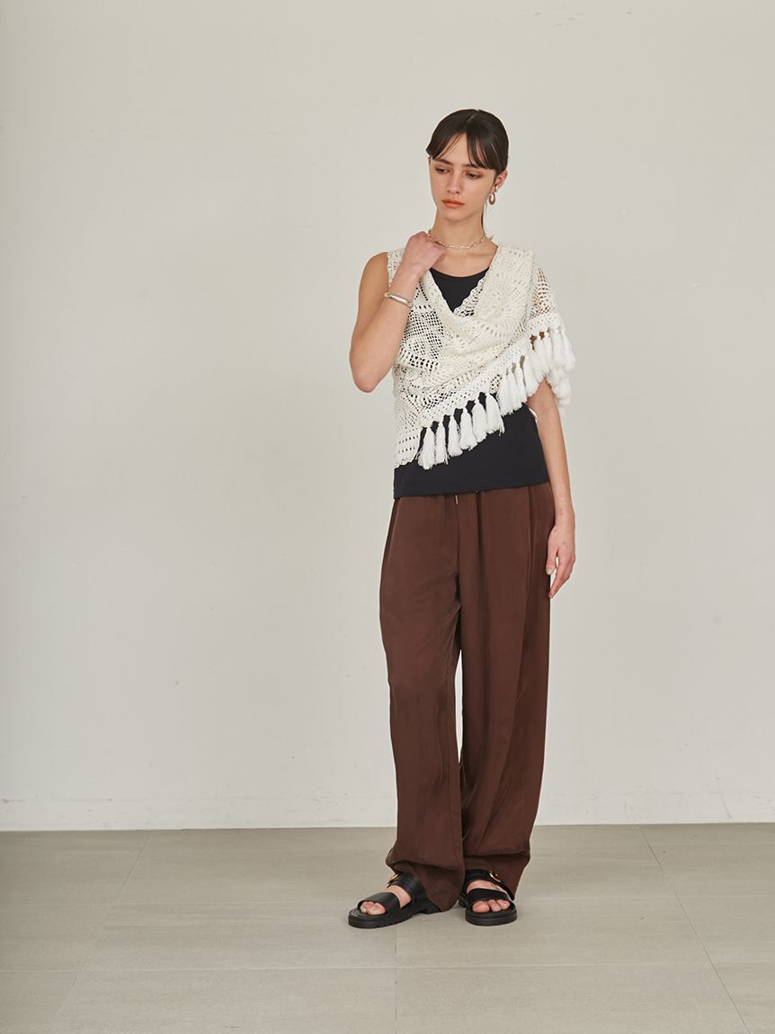 styling/「【セットアップ対応】ワイドタックドローストリングパンツ」|チノ|