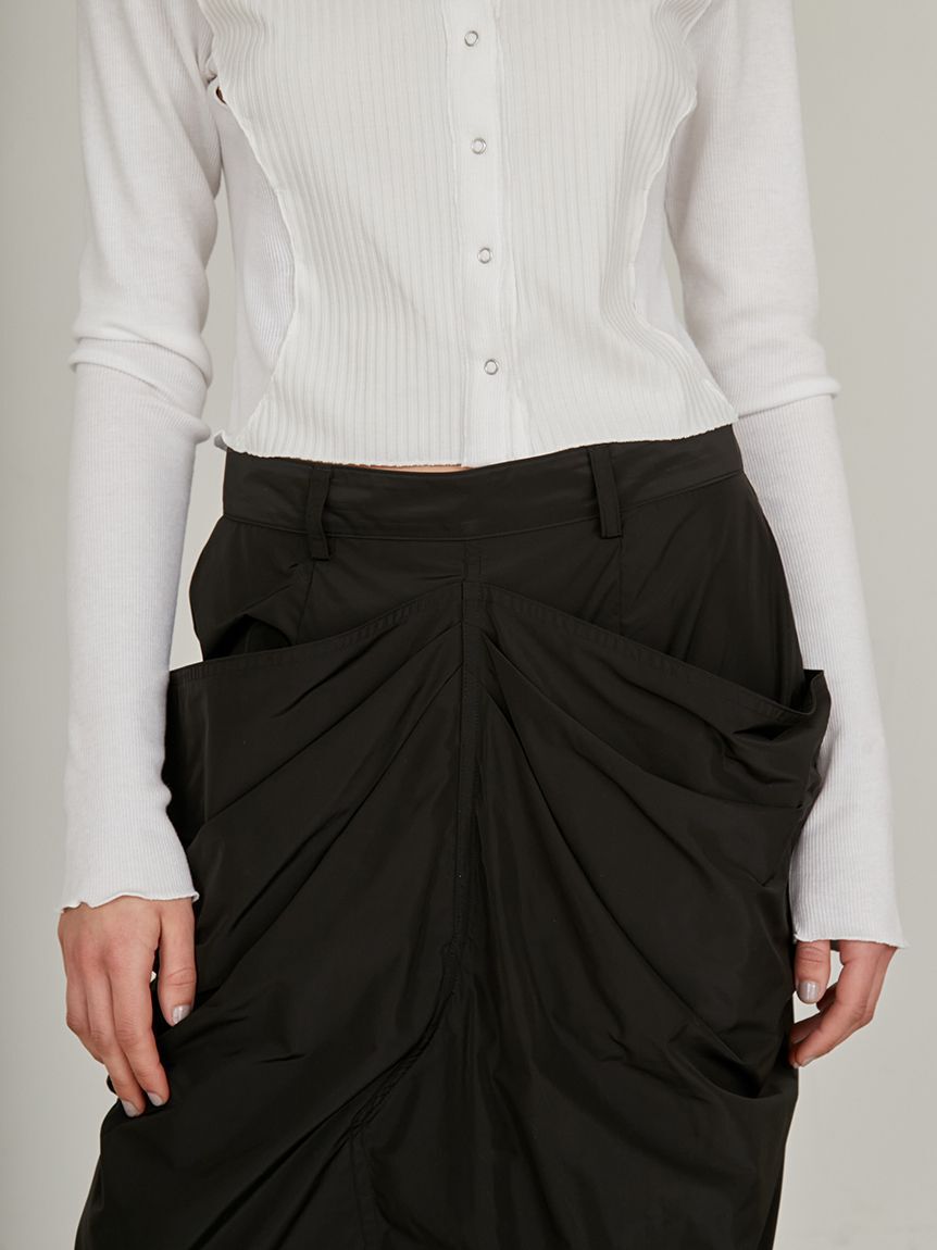styling/「【セットアップ対応】レイヤードドレープスカート」|スカート|