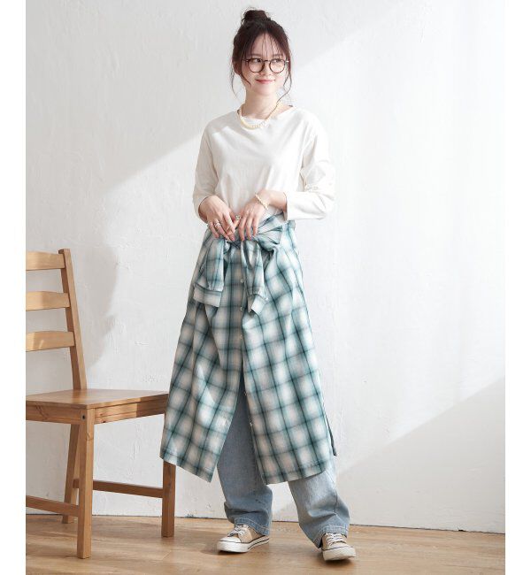 Lbc with Life「シャンブレーチェック3WAYワンピース」|ワンピース|