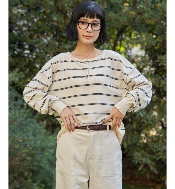 Lbc with Life「コットンタッチ2WAYヘンリーニット」|カーディガン|