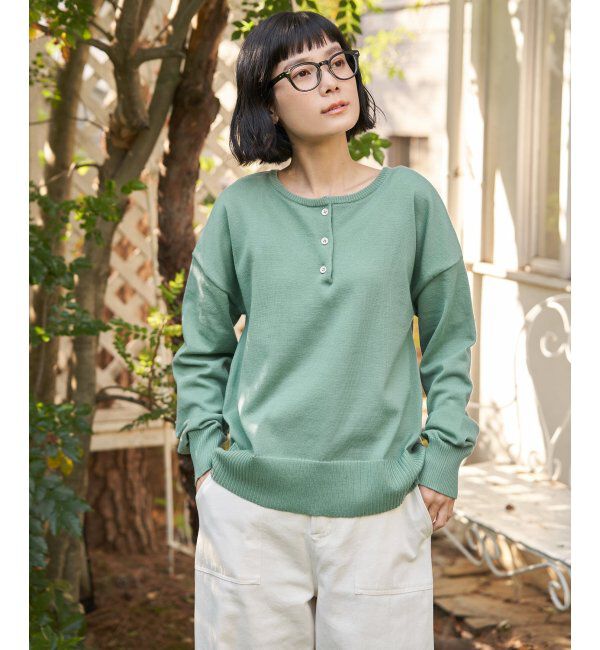 Lbc with Life「コットンタッチ2WAYヘンリーニット」|カーディガン|