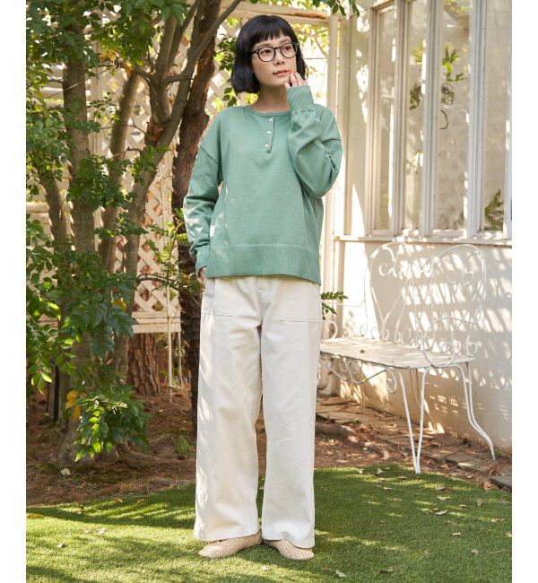 Lbc with Life「コットンタッチ2WAYヘンリーニット」|カーディガン|