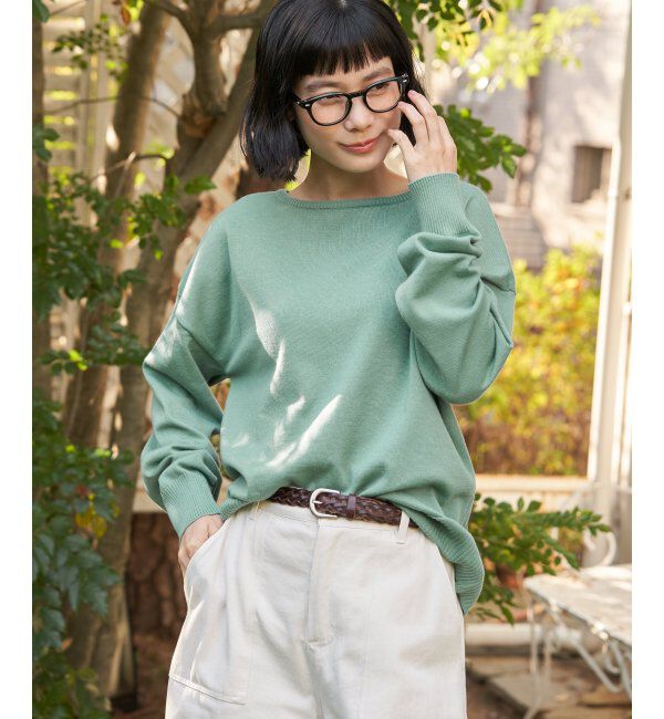 Lbc with Life「コットンタッチ2WAYヘンリーニット」|カーディガン|グリーン