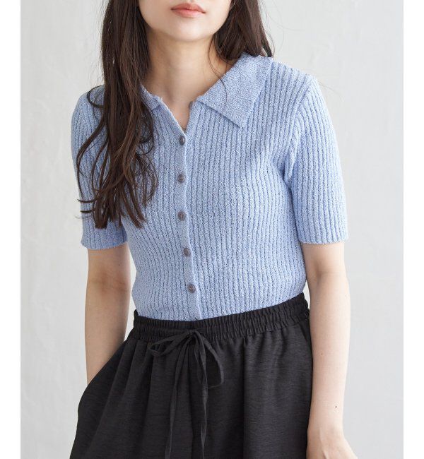 VENCE share style「ブークレミックスニットポロカーディガン」|カーディガン|