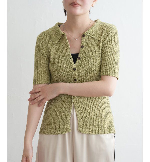 VENCE share style「ブークレミックスニットポロカーディガン」|カーディガン|