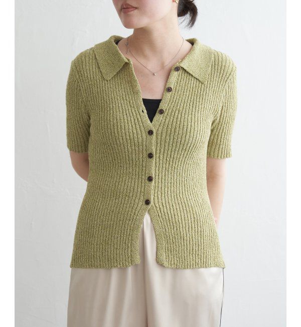 VENCE share style「ブークレミックスニットポロカーディガン」|カーディガン|