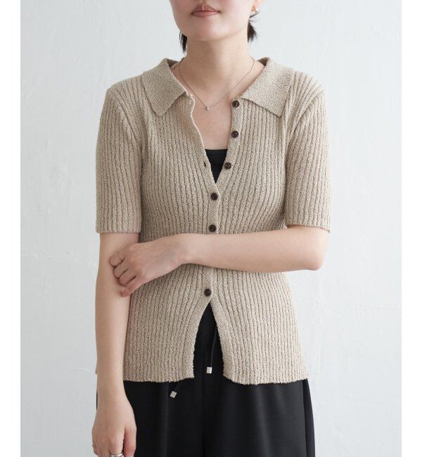 VENCE share style「ブークレミックスニットポロカーディガン」|カーディガン|