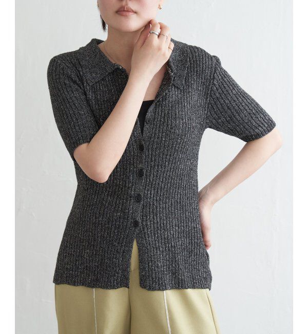 VENCE share style「ブークレミックスニットポロカーディガン」|カーディガン|