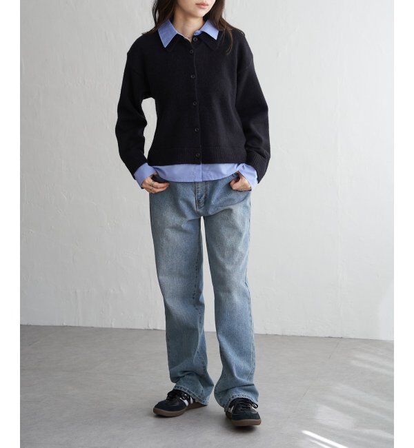 VENCE share style「アルパカタッチシャツドッキングカーディガン」|カーディガン|