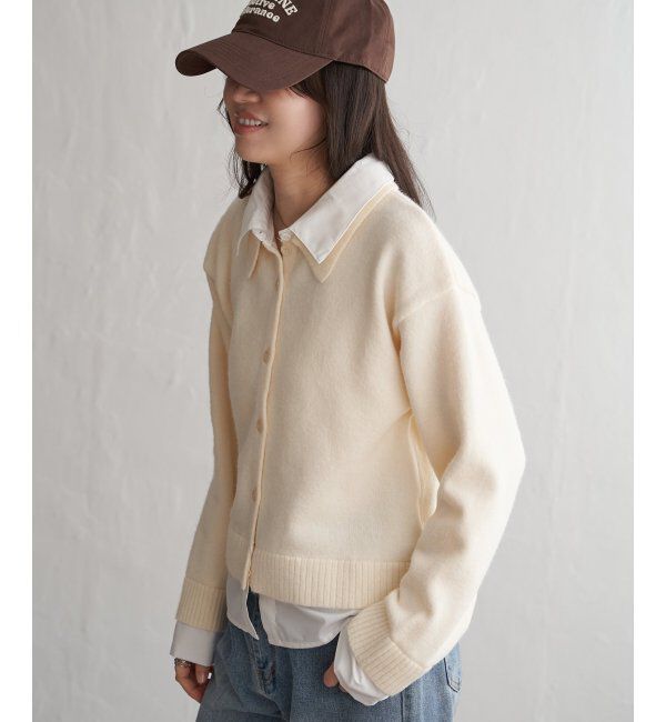VENCE share style「アルパカタッチシャツドッキングカーディガン」|カーディガン|
