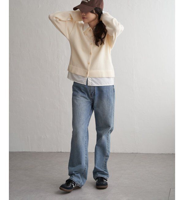 VENCE share style「アルパカタッチシャツドッキングカーディガン」|カーディガン|