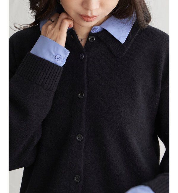 VENCE share style「アルパカタッチシャツドッキングカーディガン」|カーディガン|