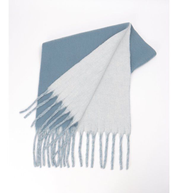 VENCE share style「無地バイカラーマフラー」|バンダナ・スカーフ|ブルー